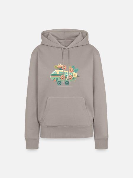 Gutelaune Flieger 1 - Frauen Premium Bio Hoodie - Taupe