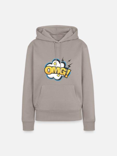 Sprechblase omg blitze - Frauen Premium Bio Hoodie - Taupe