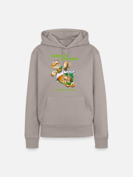 Sporty-Kröte - Frauen Premium Bio Hoodie - Taupe