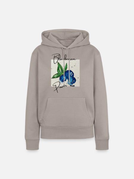 Blaubeeren Power - Frauen Premium Bio Hoodie - Taupe