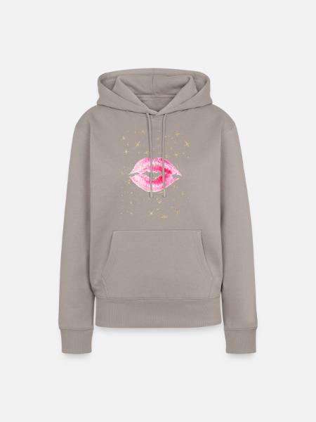 Kussmund - Frauen Premium Bio Hoodie - Taupe