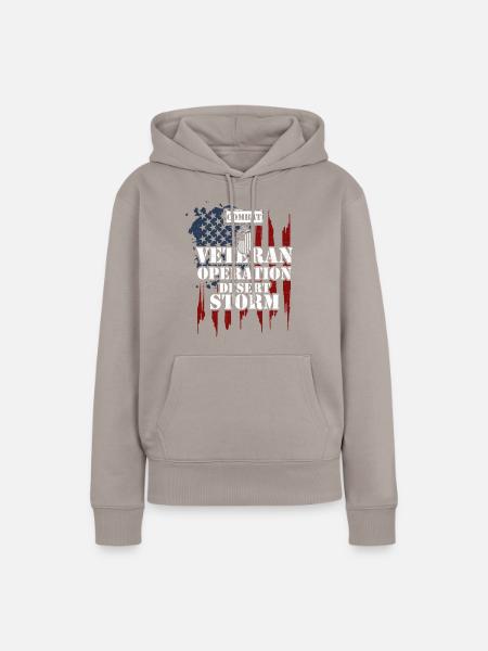 Combat Veteran Operation Desert... - Frauen Premium Bio Hoodie - Taupe