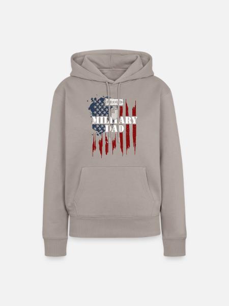 Proud Military Dad - Veteran - Frauen Premium Bio Hoodie - Taupe