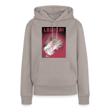 Forte - Sweat à capuche Premium bio Femme - taupe - Devant - Julia (174cm)