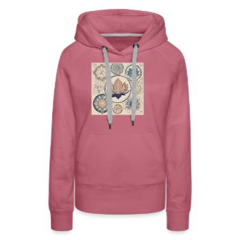 Ewige Blüte - Frauen Premium Bio Hoodie - Malve - Vorne - Isabella (175cm)