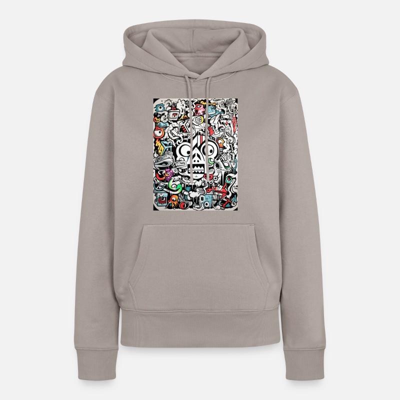 Inspirations Graffiti :Gnu Graffiti Abstrait - Sweat à capuche Premium bio Femme - taupe