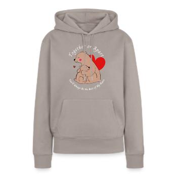 Mom Is My Valentine - Women’s Premium Organic Hoodie - taupe - Front - Julia (174cm)