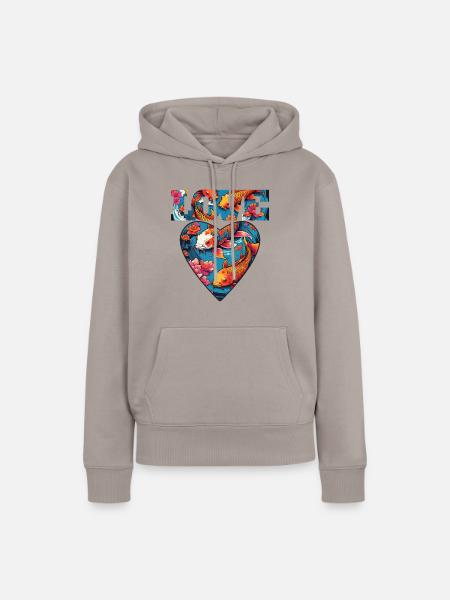 Liebe - Frauen Premium Bio Hoodie - Taupe