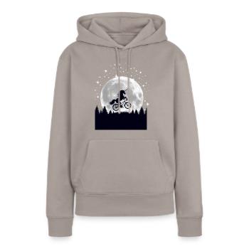 The Unicorn and the Moon - Frauen Premium Bio Hoodie - Taupe - Vorne - Julia (174cm)