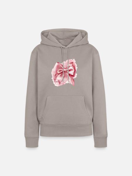 Schleife Seide Knoten Geschenk - Frauen Premium Bio Hoodie - Taupe