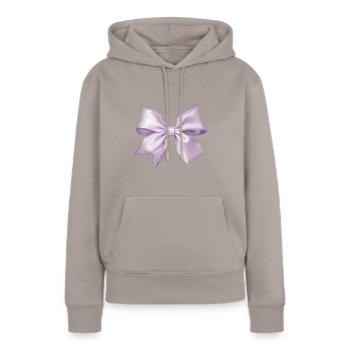 Cadeau en soie Bow Glamour - Sweat à capuche Premium bio Femme - taupe - Devant - Julia (174cm)
