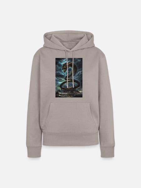 Basilisk Mythologie Mythos Geschenk - Frauen Premium Bio Hoodie - Taupe
