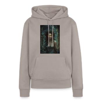 Méduse Mythologie Mythe Cadeau - Sweat à capuche Premium bio Femme - taupe - Devant - Julia (174cm)