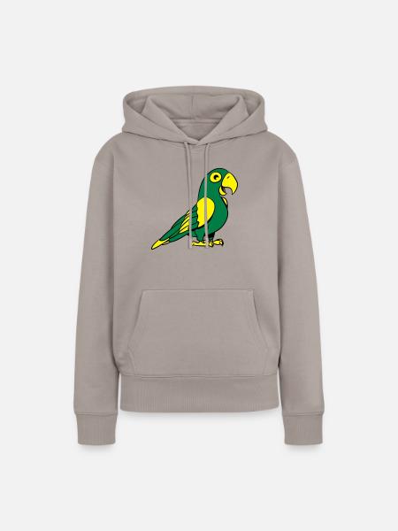 Papagei süss - Frauen Premium Bio Hoodie - Taupe
