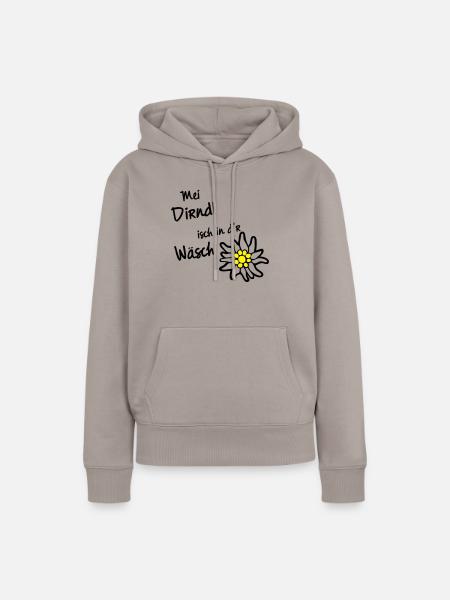 Dirndl in d'r Wäsch T-Shirts - Frauen Premium Bio Hoodie - Taupe