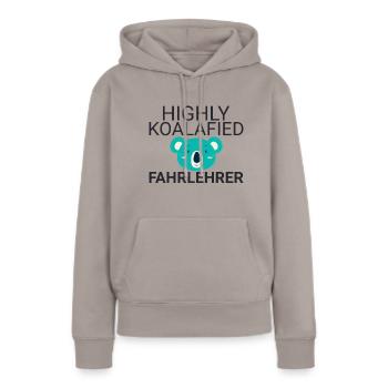 Instructeur de conduite Koalafied auto-école - Sweat à capuche Premium bio Femme - taupe - Devant - Julia (174cm)