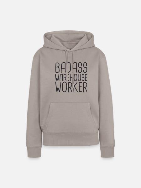 Warehouse Worker Badass - Frauen Premium Bio Hoodie - Taupe