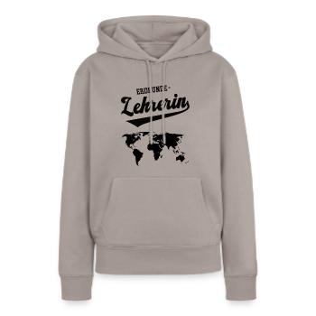 Erdkunde-Lehrerin Schule Professor Geographie Geo - Frauen Premium Bio Hoodie - Taupe - Vorne - Julia (174cm)