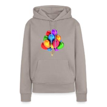 Un bouquet de ballons - Sweat à capuche Premium bio Femme - taupe - Devant - Julia (174cm)