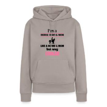 I'm an equestrian mom - Women’s Premium Organic Hoodie - taupe - Front - Julia (174cm)
