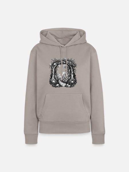 Alter Pfad - Frauen Premium Bio Hoodie - Taupe