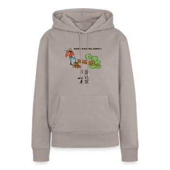 Darf ich schnell durch - Frauen Premium Bio Hoodie - Taupe - Vorne - Julia (174cm)