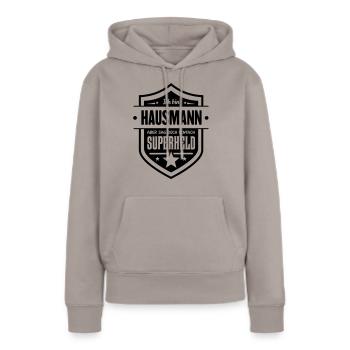 Super Hausmann - Frauen Premium Bio Hoodie - Taupe - Vorne - Julia (174cm)