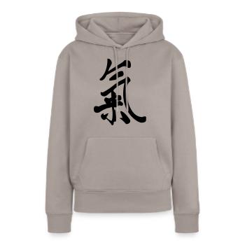 Chi (Qi) - Frauen Premium Bio Hoodie - Taupe - Vorne - Julia (174cm)