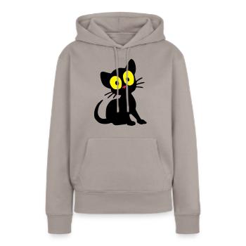 Chaton Georgie - Sweat à capuche Premium bio Femme - taupe - Devant - Julia (174cm)
