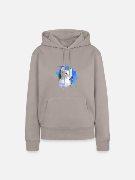 kätzchen,katze,katzenbaby,graffiti,malerei,blau - Frauen Premium Bio Hoodie - Taupe
