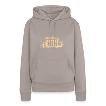 Porte de Brandebourg de Berlin – symbolique - Sweat à capuche Premium bio Femme - taupe - Devant - Julia (174cm)
