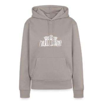 Porte de Brandebourg de Berlin – symbolique - Sweat à capuche Premium bio Femme - taupe - Devant - Julia (174cm)