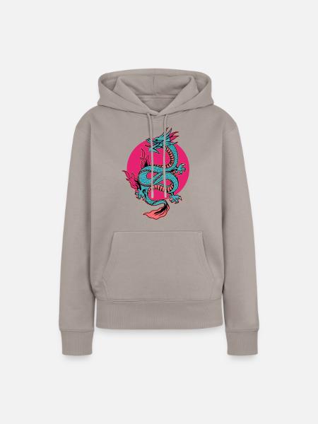 Asiatischer Drache - Frauen Premium Bio Hoodie - Taupe