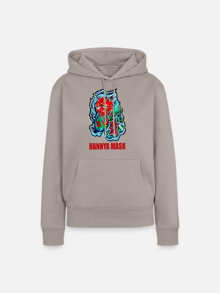 Hannya Mask - Frauen Premium Bio Hoodie - Taupe