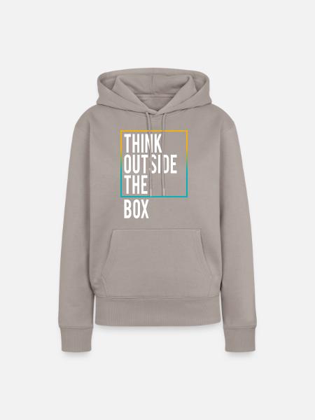 Think outside the Box - Frauen Premium Bio Hoodie - Taupe
