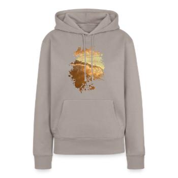 Wellen - Frauen Premium Bio Hoodie - Taupe - Vorne - Julia (174cm)