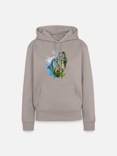 Cliff - Frauen Premium Bio Hoodie - Taupe