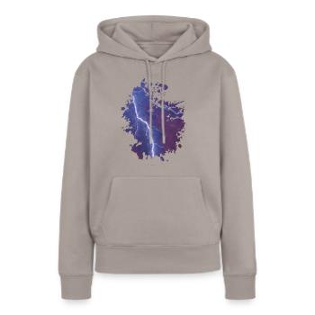 Blitz - Frauen Premium Bio Hoodie - Taupe - Vorne - Julia (174cm)
