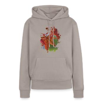 Blatt - Frauen Premium Bio Hoodie - Taupe - Vorne - Julia (174cm)