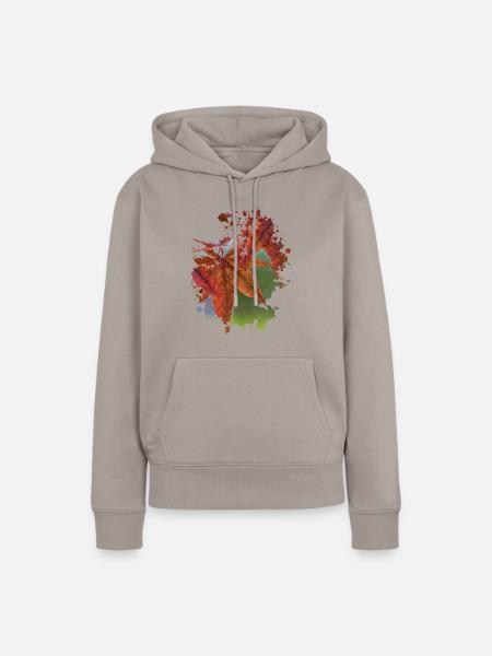 Blatt - Frauen Premium Bio Hoodie - Taupe