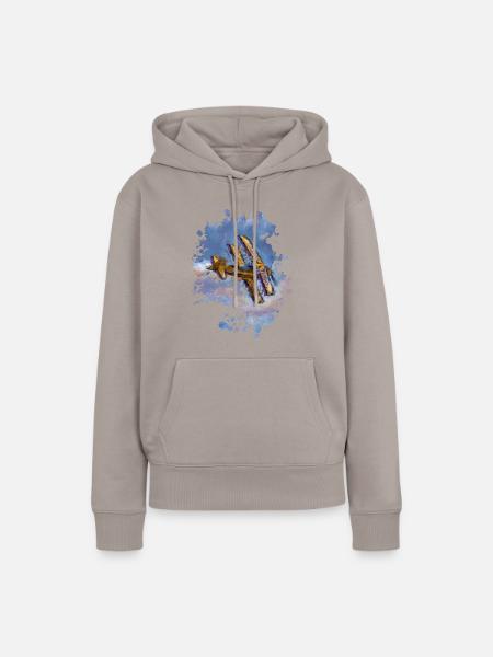 Flugzeug - Frauen Premium Bio Hoodie - Taupe