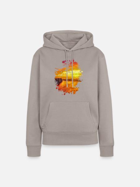 Landschaft - Frauen Premium Bio Hoodie - Taupe