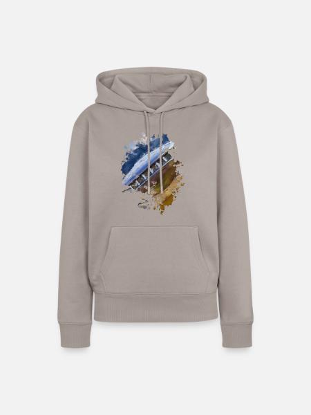Spaceship - Frauen Premium Bio Hoodie - Taupe