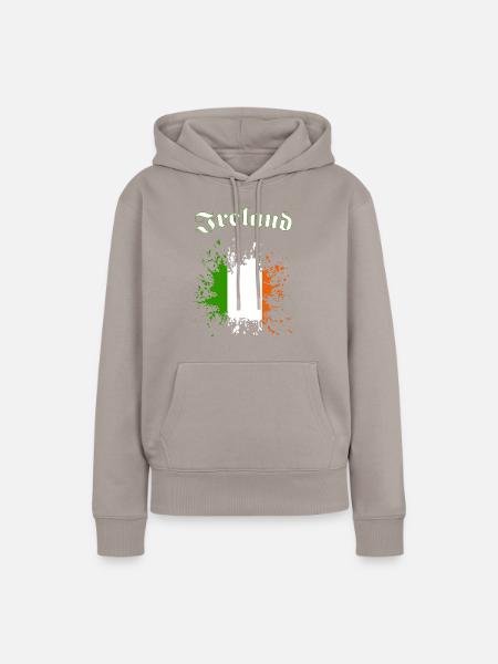 Ireland - Frauen Premium Bio Hoodie - Taupe