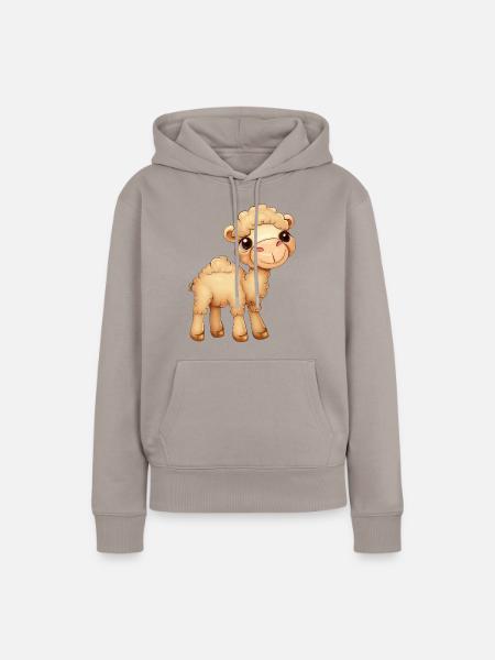 Flauschiges süßes Dromedar - Frauen Premium Bio Hoodie - Taupe
