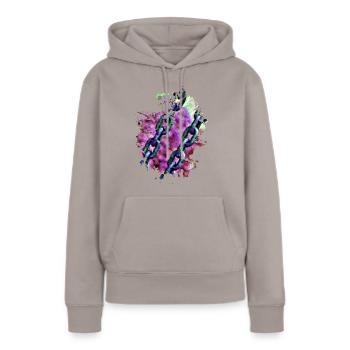 Ketten - Frauen Premium Bio Hoodie - Taupe - Vorne - Julia (174cm)