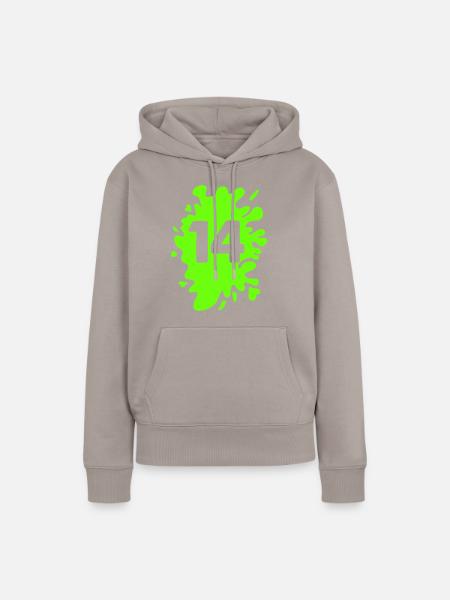 Klecks 14 - Frauen Premium Bio Hoodie - Taupe