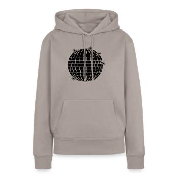Boule disco étincelante - 1 vecteur de couleur - Sweat à capuche Premium bio Femme - taupe - Devant - Julia (174cm)