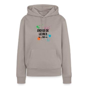 Erdkunde Lehrer Erdkundelehrer Geographielehrer - Frauen Premium Bio Hoodie - Taupe - Vorne - Julia (174cm)