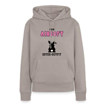Airsoft Oster Outfit Ostergeschenk Airsoftspieler - Frauen Premium Bio Hoodie - Taupe - Vorne - Julia (174cm)